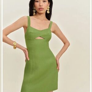 Belma Reformation dress in avocado